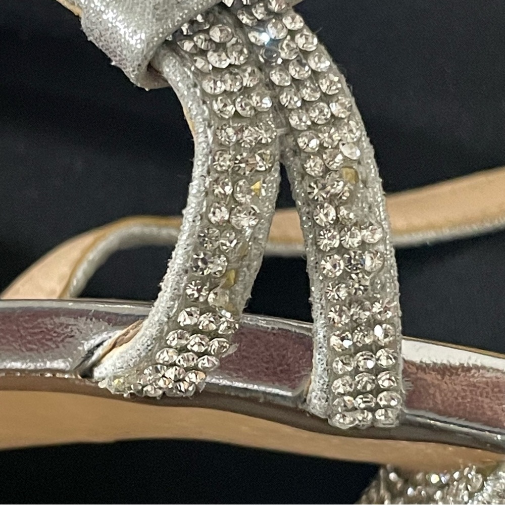 Touch of Nina Sabetha Sparkling Rhinestone Silver Heel Sandal. Sexy,Bridal - Picture 14 of 16